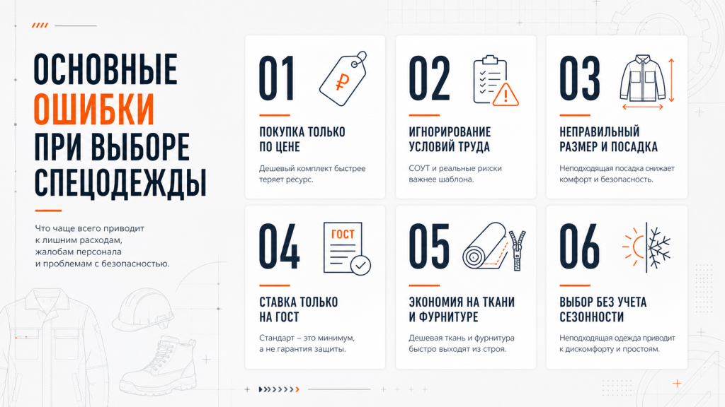 Основные ошибки при выборе спецодежды Основные ошибки при выборе спецодежды