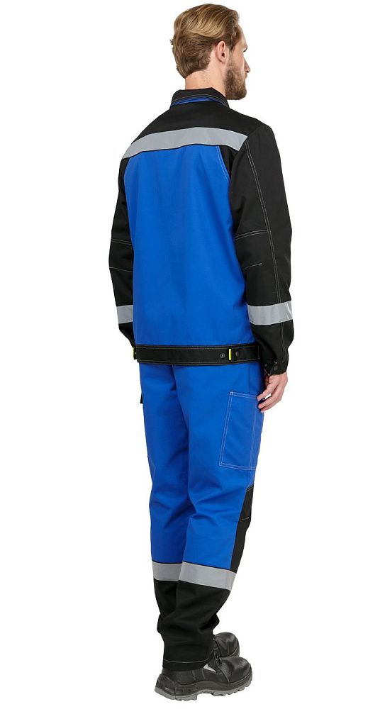 Костюм мужской рабочий летний Гудзон NEW василек-черный