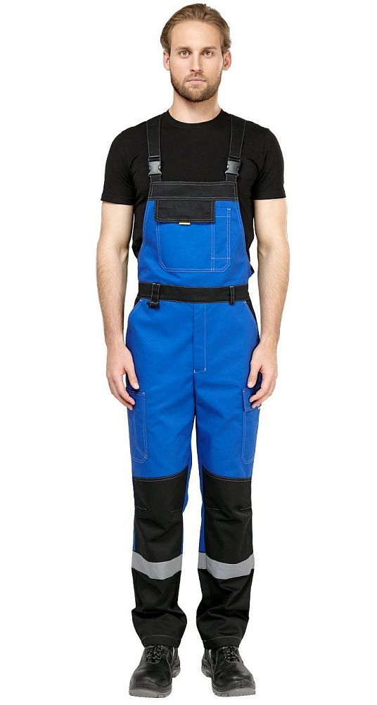Костюм мужской рабочий летний Гудзон NEW василек-черный