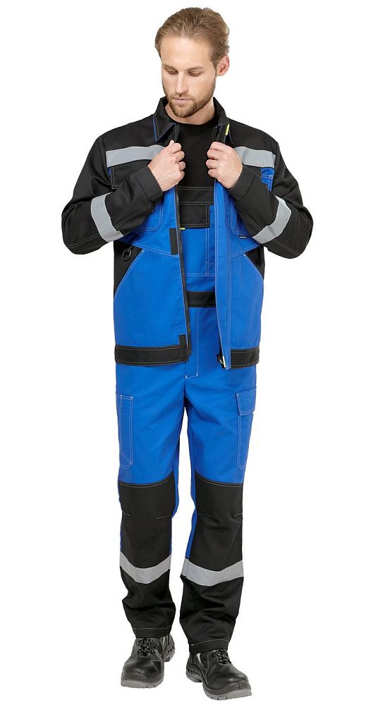 Костюм мужской рабочий летний Гудзон NEW василек-черный